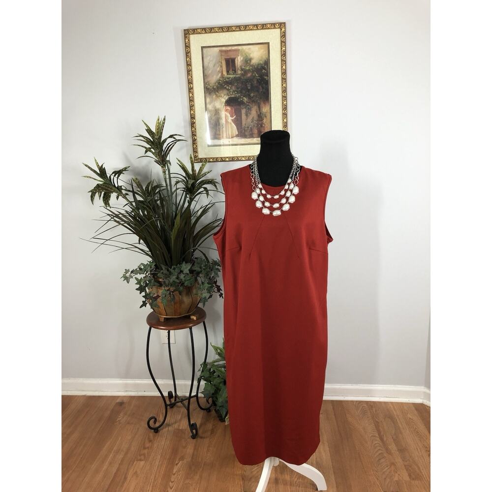 Harvè Bernard Dress 16W Sleeveless Boho Vacation Clueless Preppy V-Neck Pullover